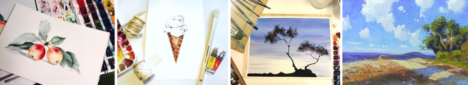 Дерево. Мороженное. Пейзаж маслом. Яблоки - Art Cr_0.jpg